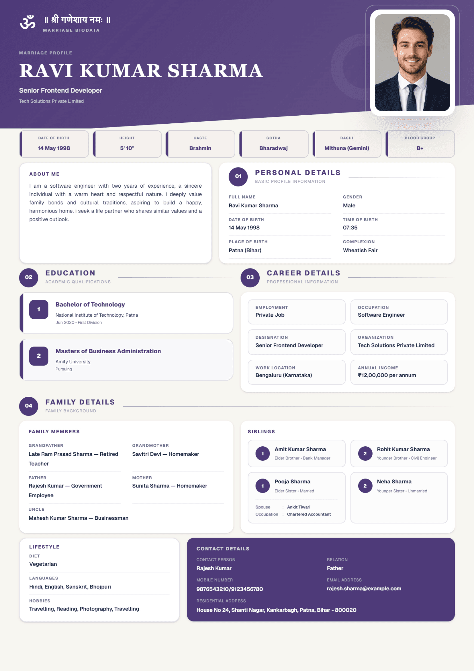 Vaibhav Biodata