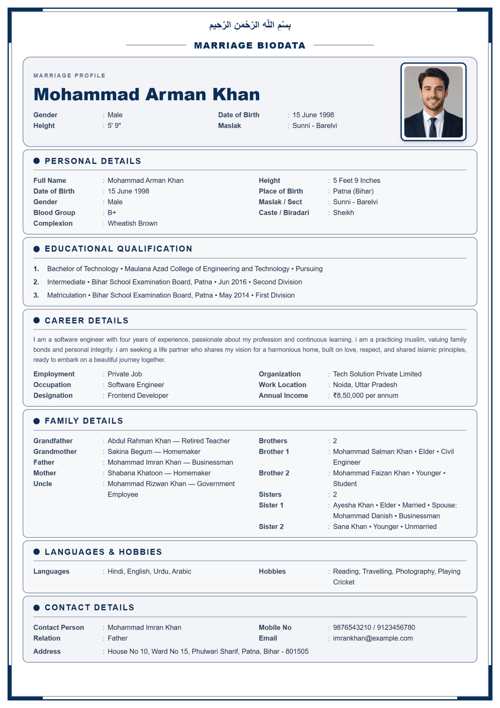 Noor Biodata
