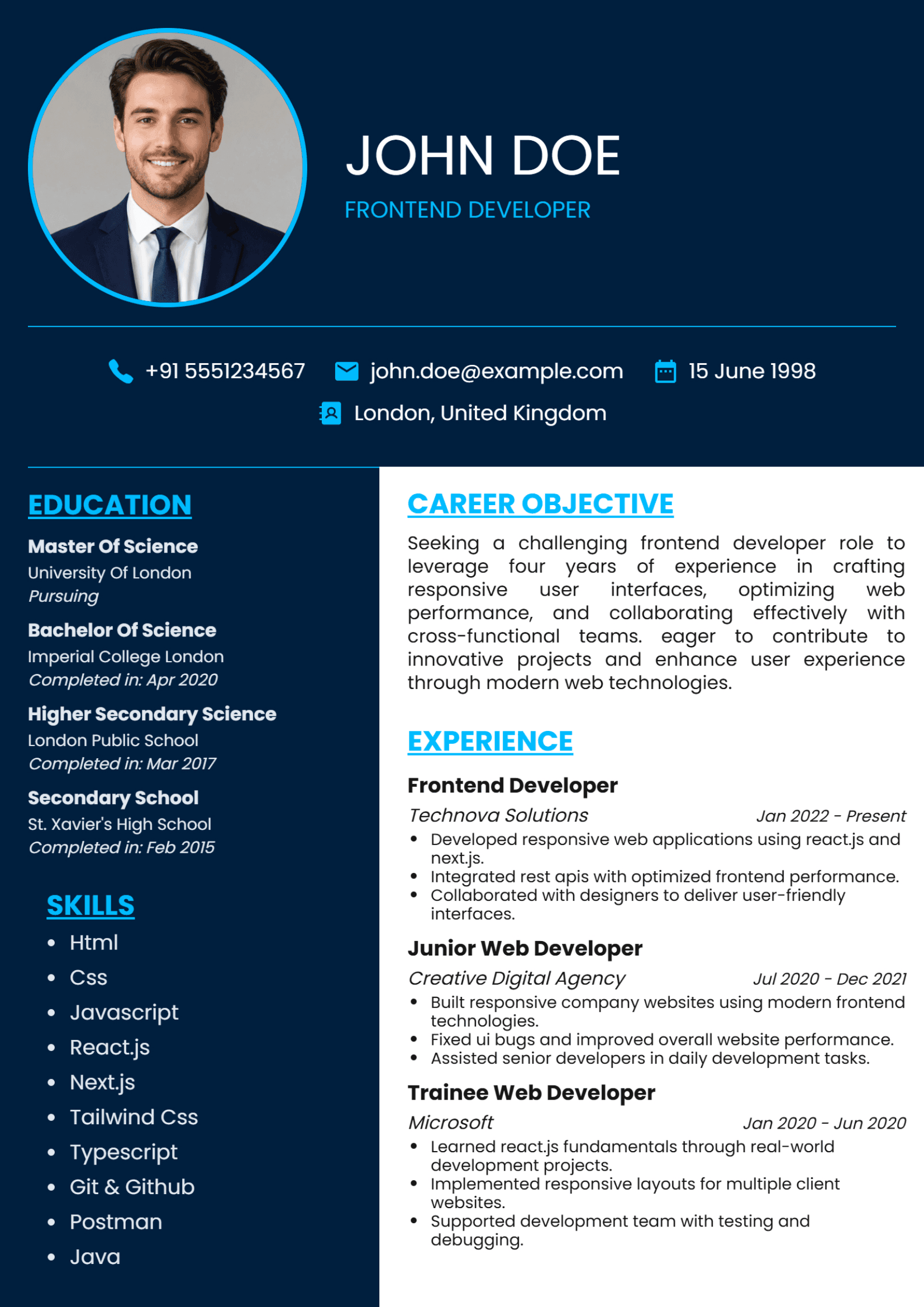 Vision Resume